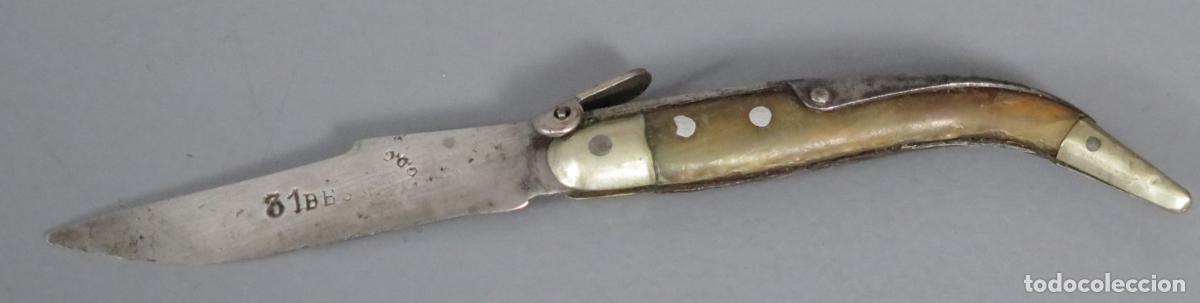 Militaria: NAVAJA. ASTA. ALBACETE. DE CARRACA. MARCA EN HOJA