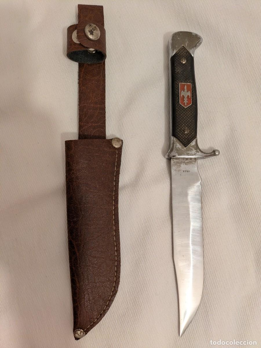 Militaria: Cuchillo tipo machete de los Boy Scouts fabricado en Albacete Espa&ntilde;a