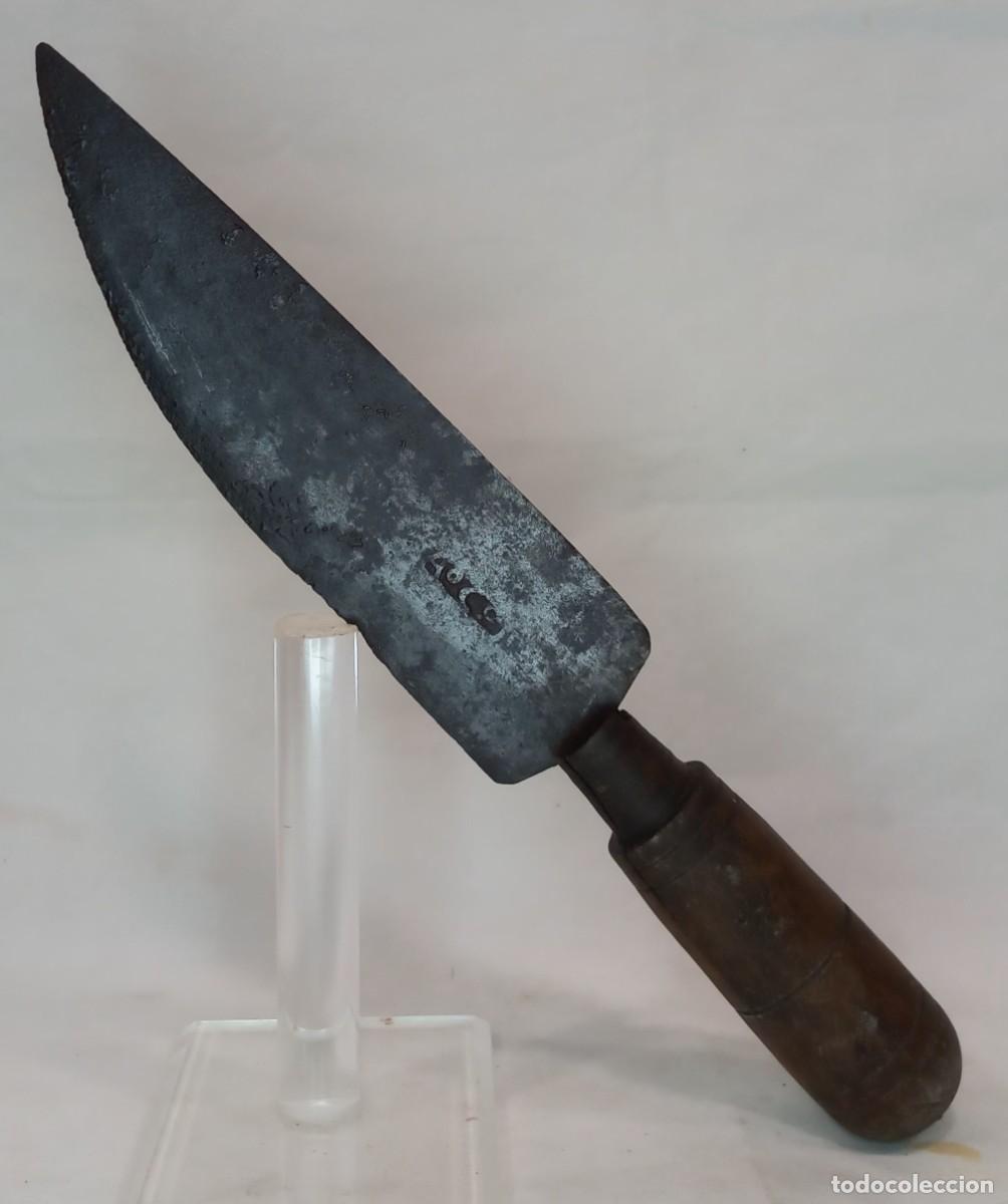 Militaria: ANTIGUO CUCHILLO ARTESANAL ESPA&Ntilde;OL CON MARCAJE EN LA HOJA - S. XIX