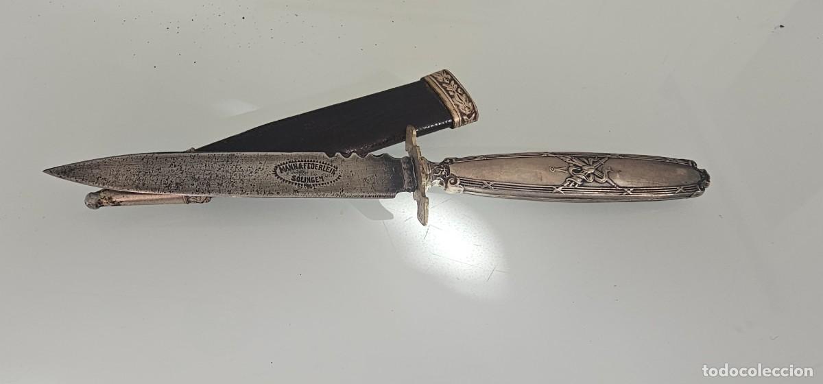 Militaria: Preciosa daga plata dama siglo XIX