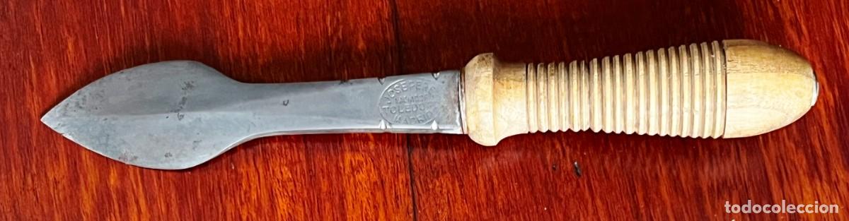 Militaria: Antigua Puntilla taur&iacute;na de JOSE PEREZ, VACIADOR, TOLEDO 7 MADRID, hoja de acero mide principios s