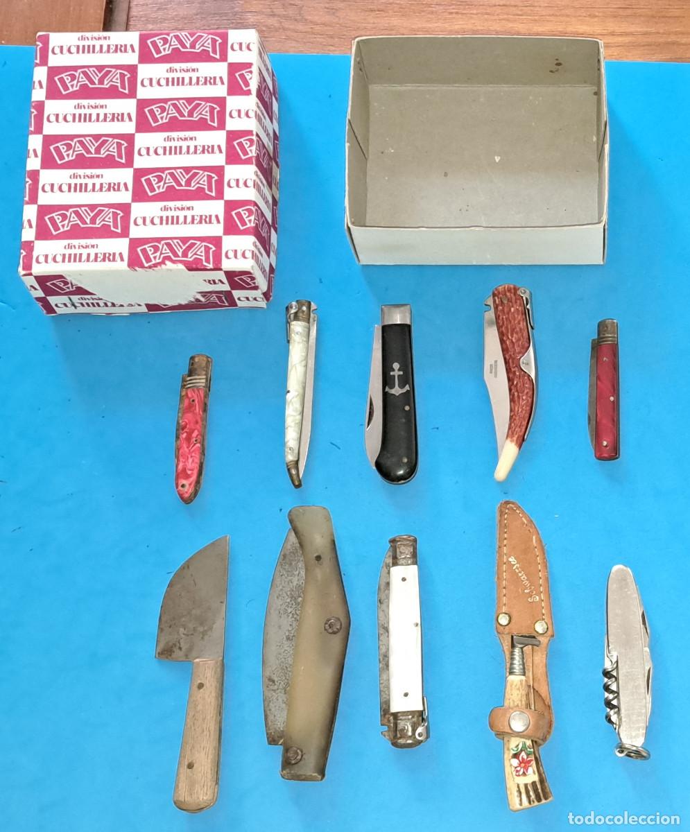 Militaria: CAJA CUCHILLERIA PAY&Aacute; CON 10 NAVAJAS DIFERENTES
