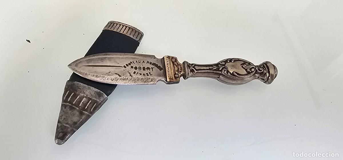 Militaria: Preciosa daga firmada plata siglo XIX