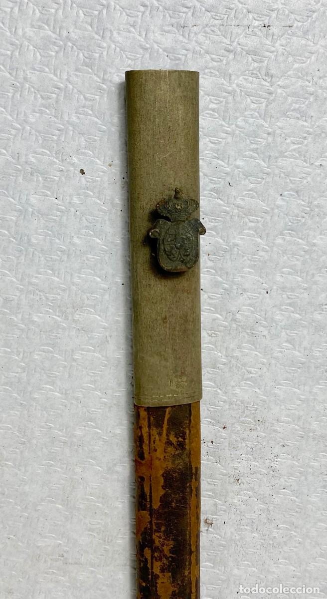 Militaria: VAINA de espada en cuero y alpaca Siglo XIX Original 85cm