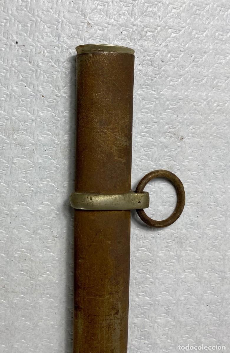 Militaria: VAINA de espada en acero niquelado Siglo XIX o incios del XX Original 82,5cm