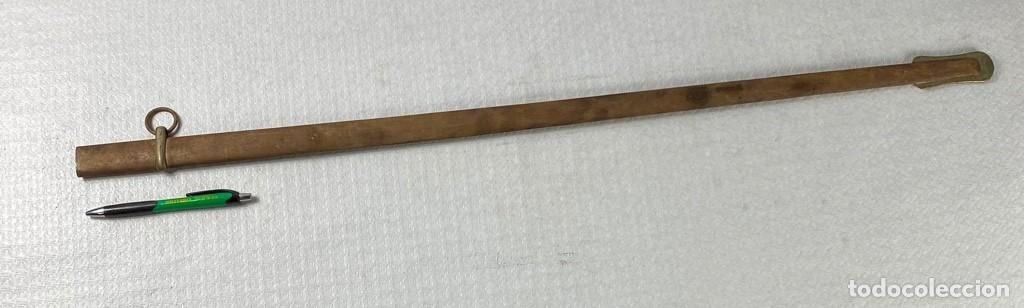 Militaria: VAINA de espada en acero niquelado Siglo XIX o incios del XX Original 80,1cm