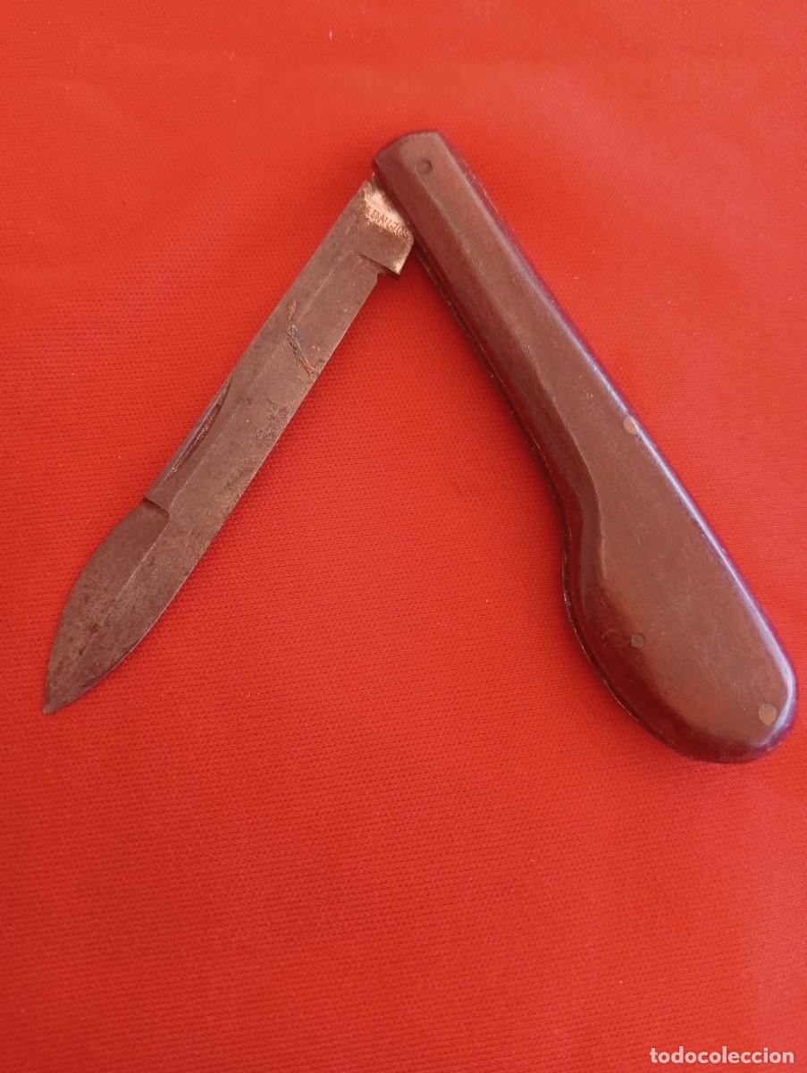 Militaria: RARA NAVAJA BISTUR&Iacute; DE VETERINARIO MANN & FEDERLEIN ACERO SOLINGEN CACHAS MADERA PERFECTO AJUSTE