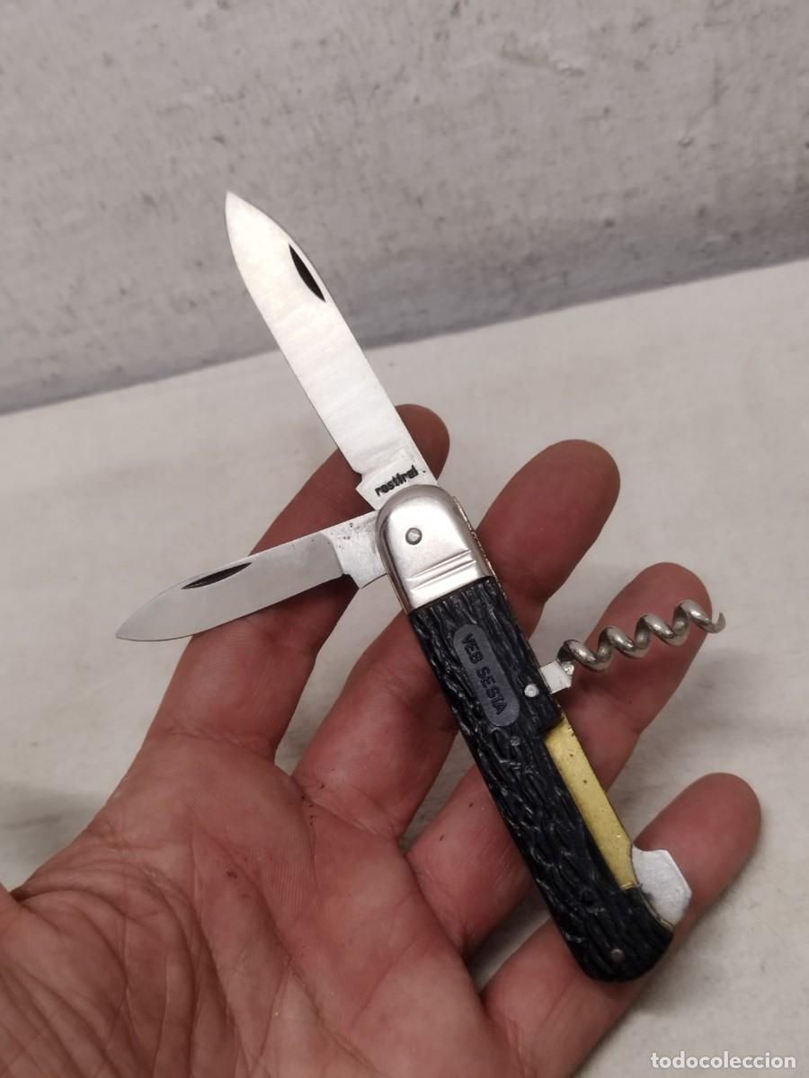 Militaria: Antigua navaja multiusos web sesta, rostfrei.