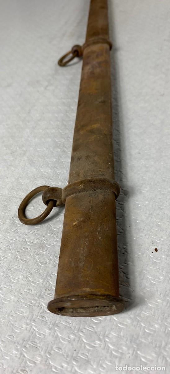 Militaria: VAINA de espada en acero Siglo XIX Original 95cm