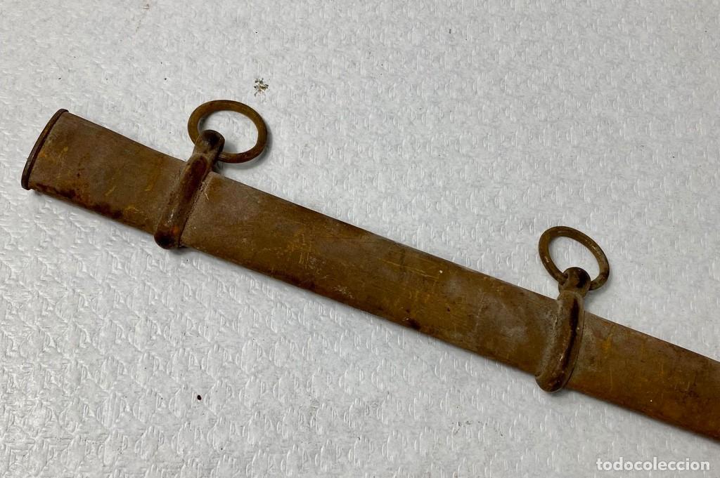 Militaria: VAINA de espada en acero Siglo XIX Original 92,7cm