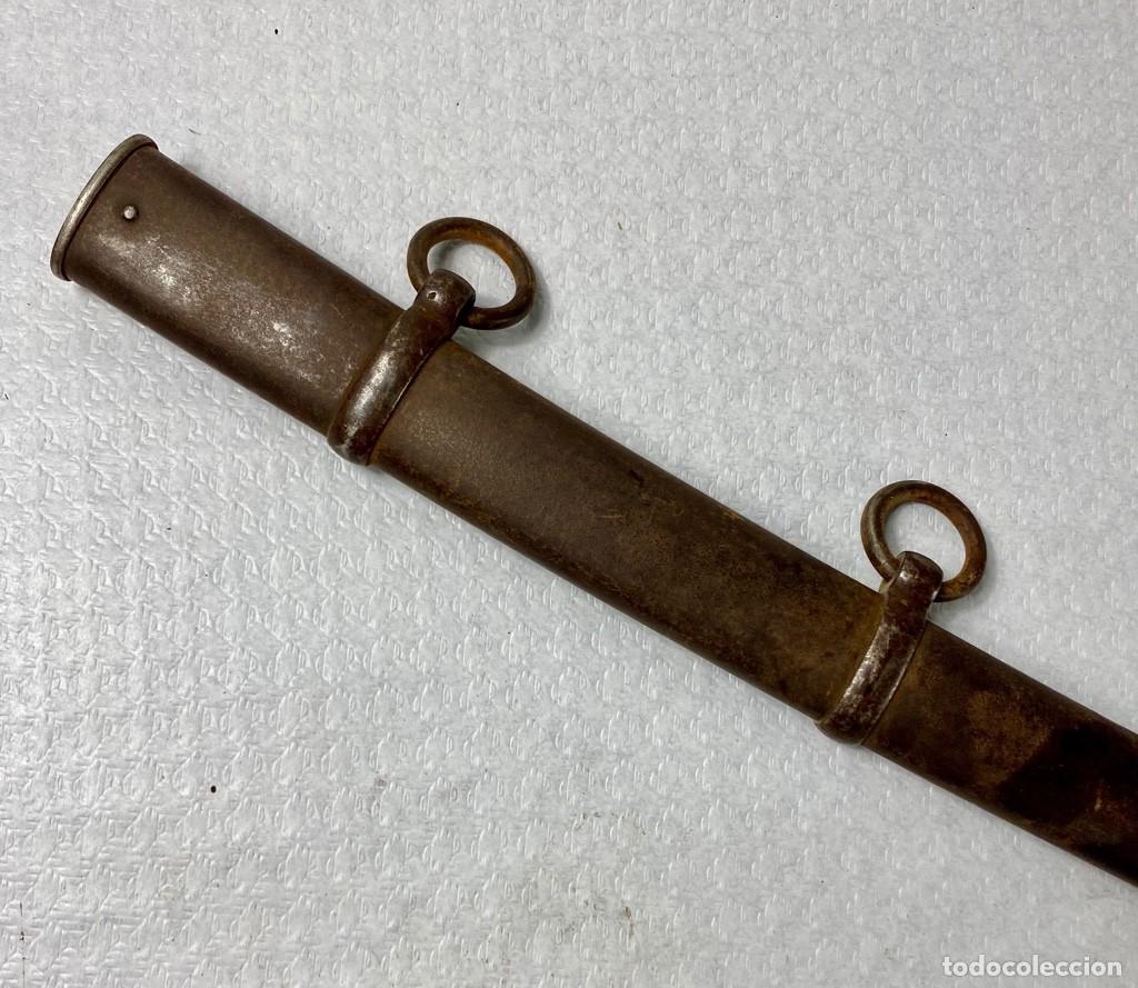 Militaria: VAINA de espada en acero inicios Siglo XIX Original 90cm Oficial Guerra de Independencia
