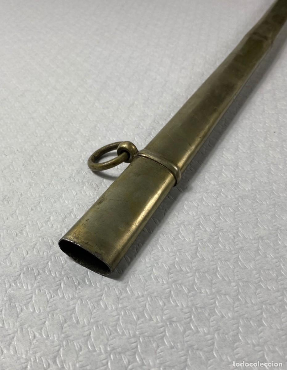 Militaria: VAINA de espada en acero niquelado Siglo XIX o incios del XX Original 77,7cm