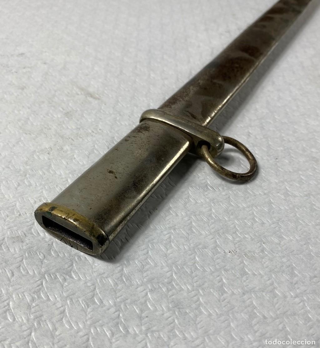 Militaria: VAINA de espada en acero niquelado Siglo XIX o inicios del XX Original 80,8cm