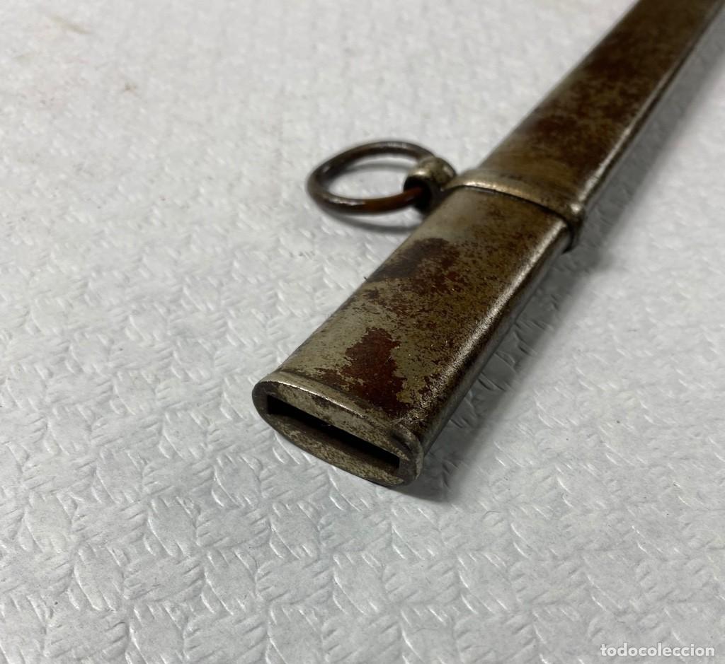 Militaria: VAINA de espada en acero niquelado Siglo XIX o inicios del XX Original 81,3cm