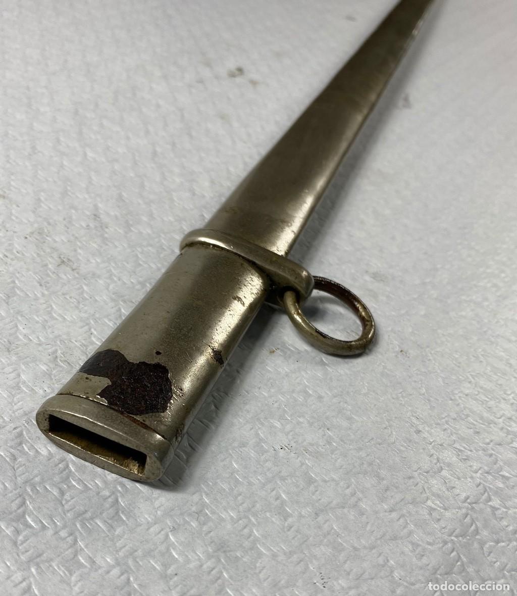Militaria: VAINA de espada en acero niquelado Siglo XIX o inicios del XX Original 80,8cm