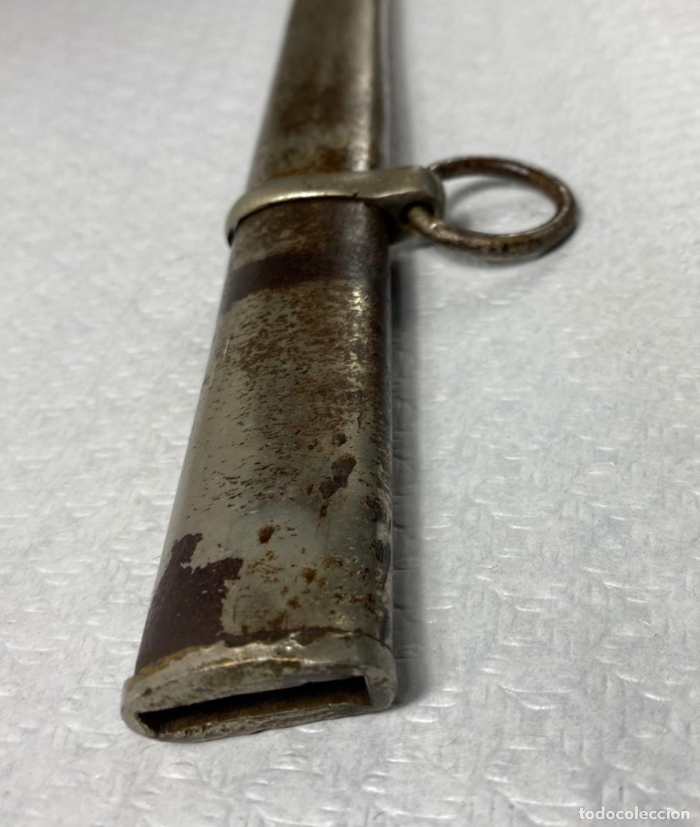 Militaria: VAINA de espada en acero niquelado Siglo XIX o inicios del XX Original 83,3cm