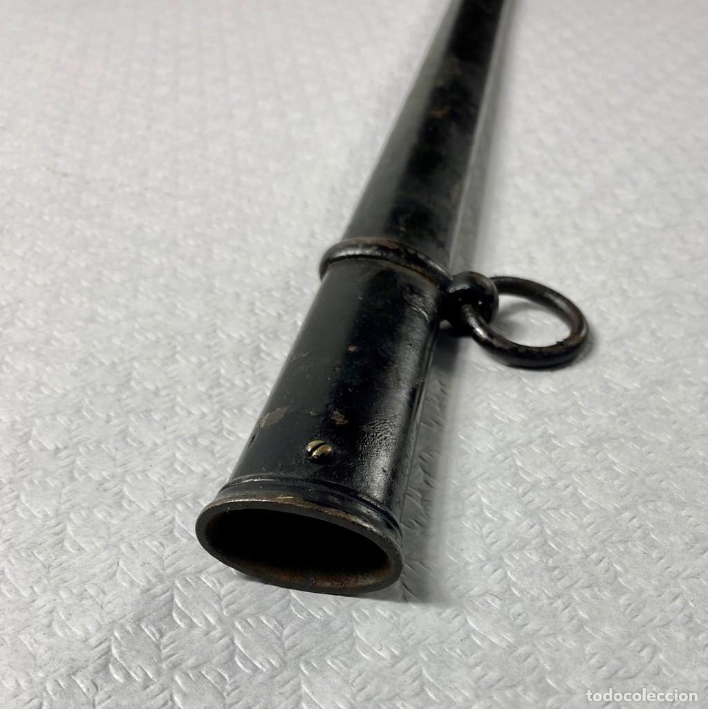 Militaria: VAINA de espada en acero pintado en negro Siglo XIX Original 93cm