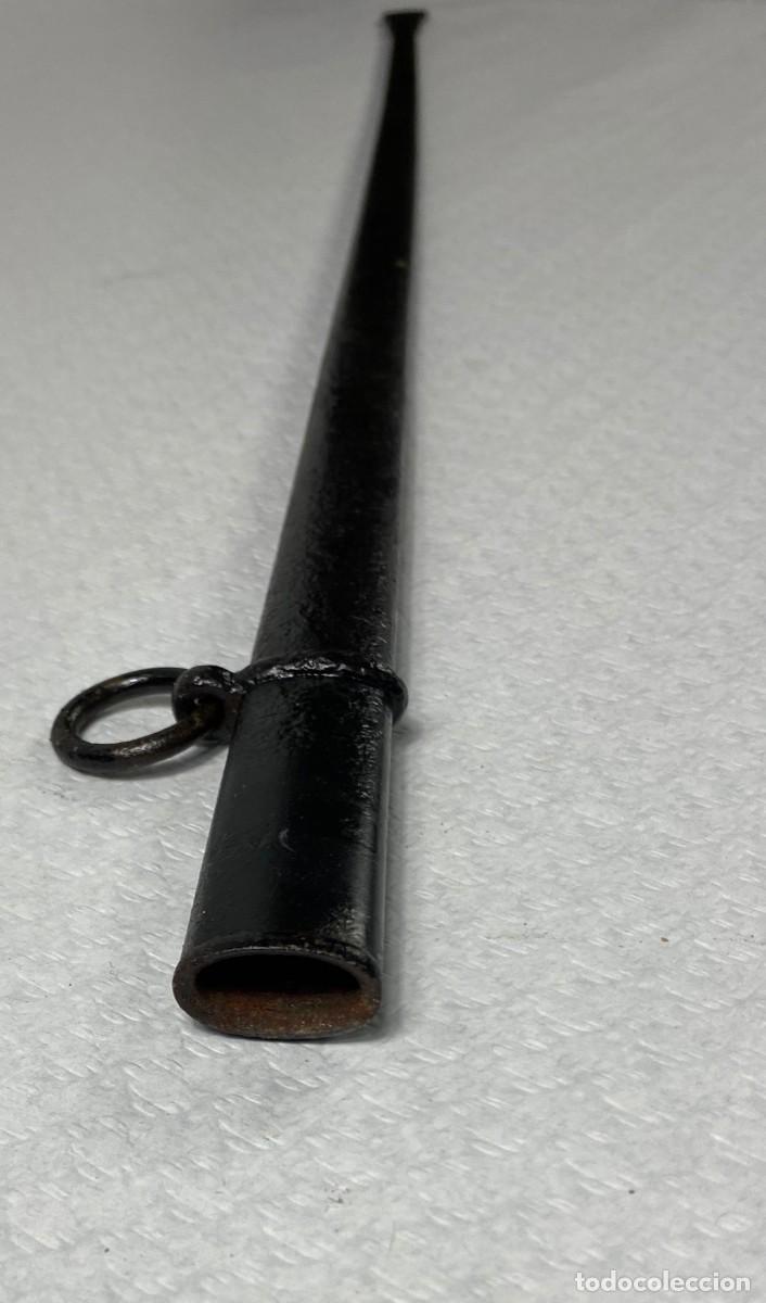 Militaria: VAINA de espada en acero pintado en negro Siglo XIX Original 83,3cm