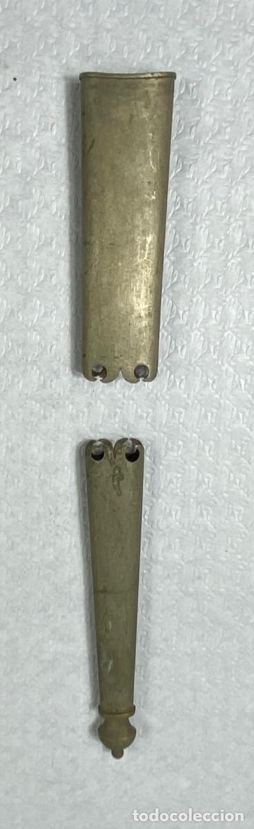 Militaria: Brocal y contera para vaina de cuero de espada Siglo XIX Original 20