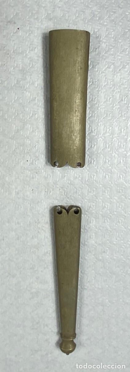 Militaria: Brocal y contera para vaina de cuero de espada Siglo XIX Original 21