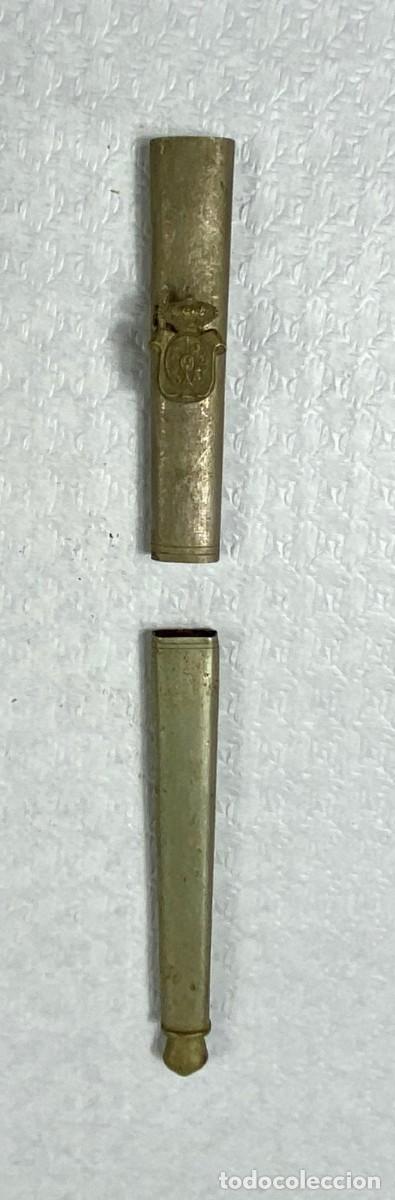 Militaria: Brocal y contera para vaina de cuero de espada Siglo XIX Original 22