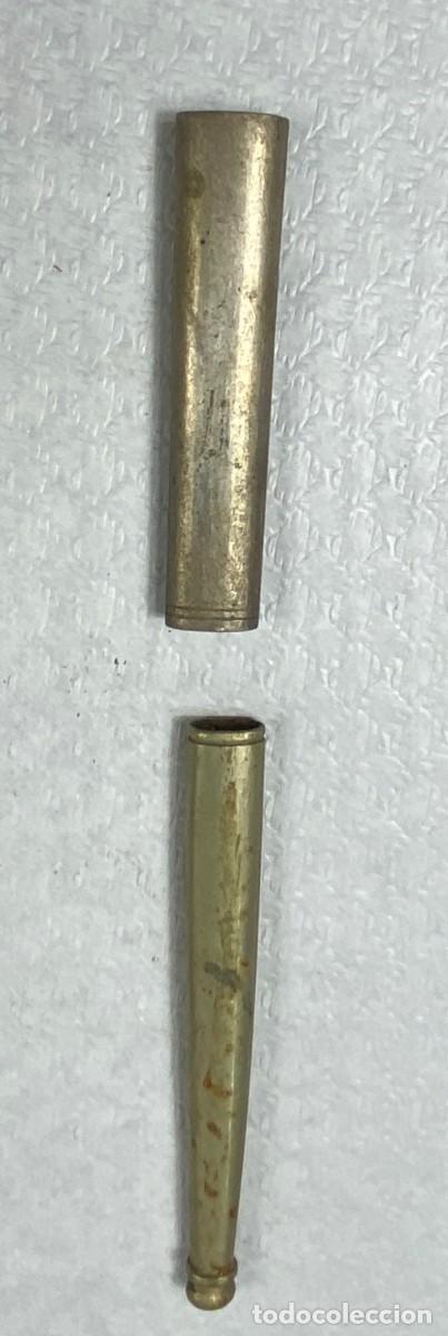Militaria: Brocal y contera para vaina de cuero de espada Siglo XIX Original 24