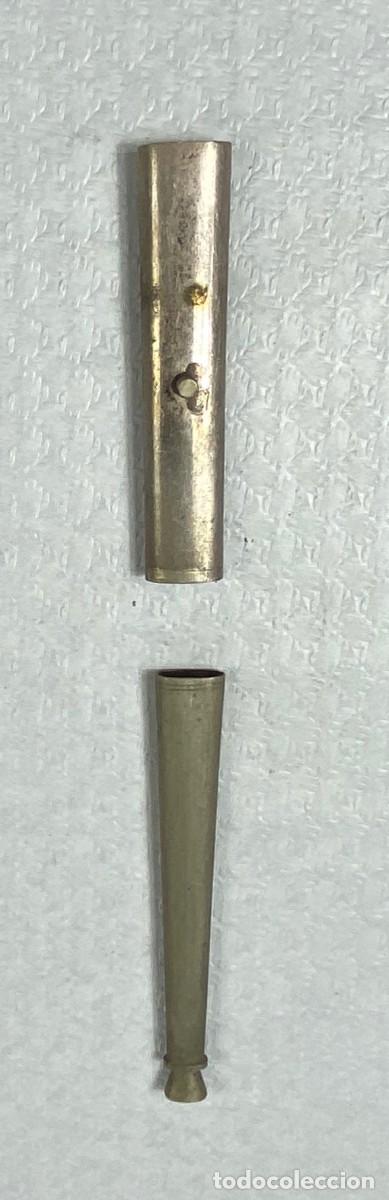 Militaria: Brocal y contera para vaina de cuero de espada Siglo XIX Original 25