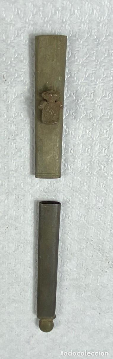 Militaria: Brocal y contera para vaina de cuero de espada Siglo XIX Original 37