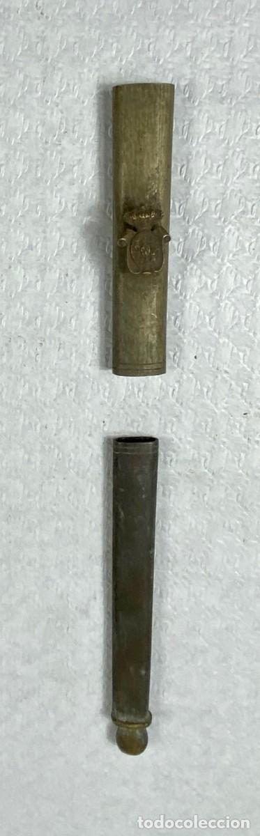 Militaria: Brocal y contera para vaina de cuero de espada Siglo XIX Original 39