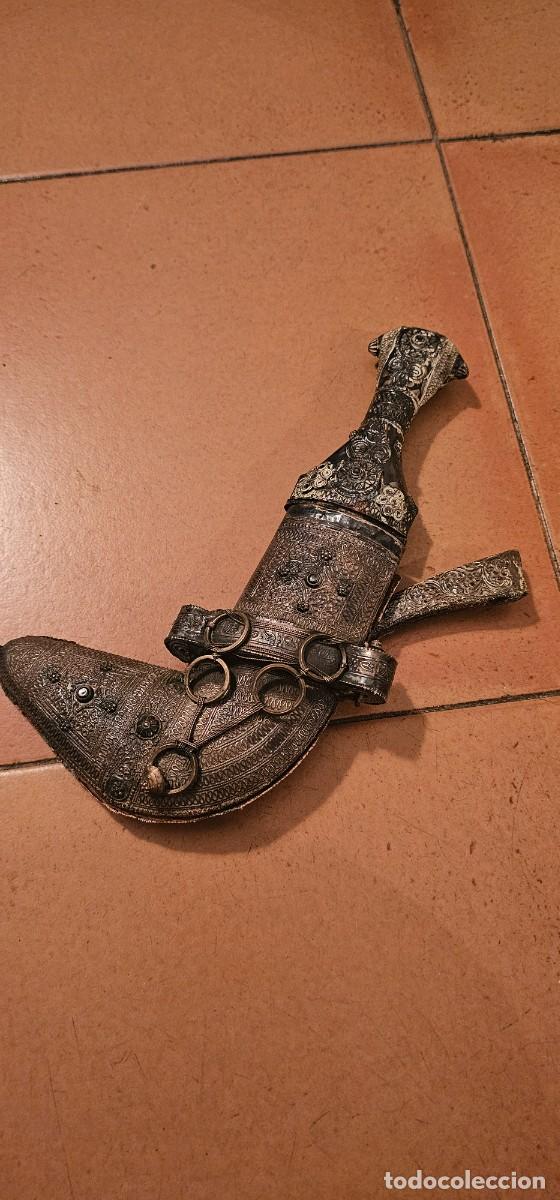 Militaria: Muy antigua jambiya cob cuchillo peque&ntilde;o plata