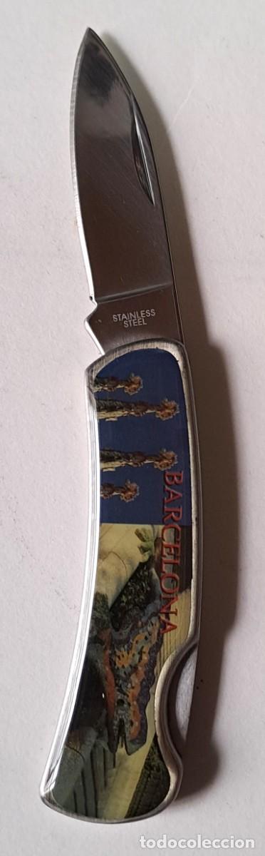 Militaria: SOUVENIR DE BARCELONA, NAVAJA PEQUE&Ntilde;A PEGABLE CON IMAGEN EN EL MANGO. NAVASOU-04 ,4