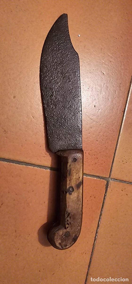 Militaria: Granito cuchillo espa&ntilde;ol hoja grabada siglo XIX
