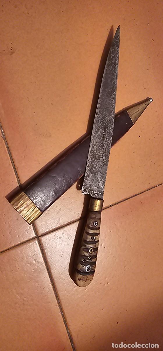 Militaria: Precioso cuchillo espa&ntilde;ol grabado siglo XIX