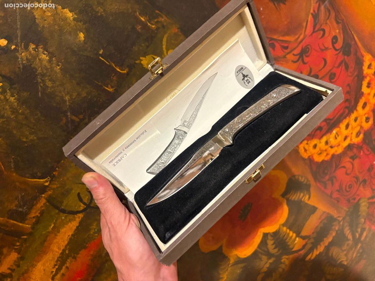 Militaria: Cuchillo con plata Muela caprice numerado rara Edici&oacute;n de Cuchillo de caza