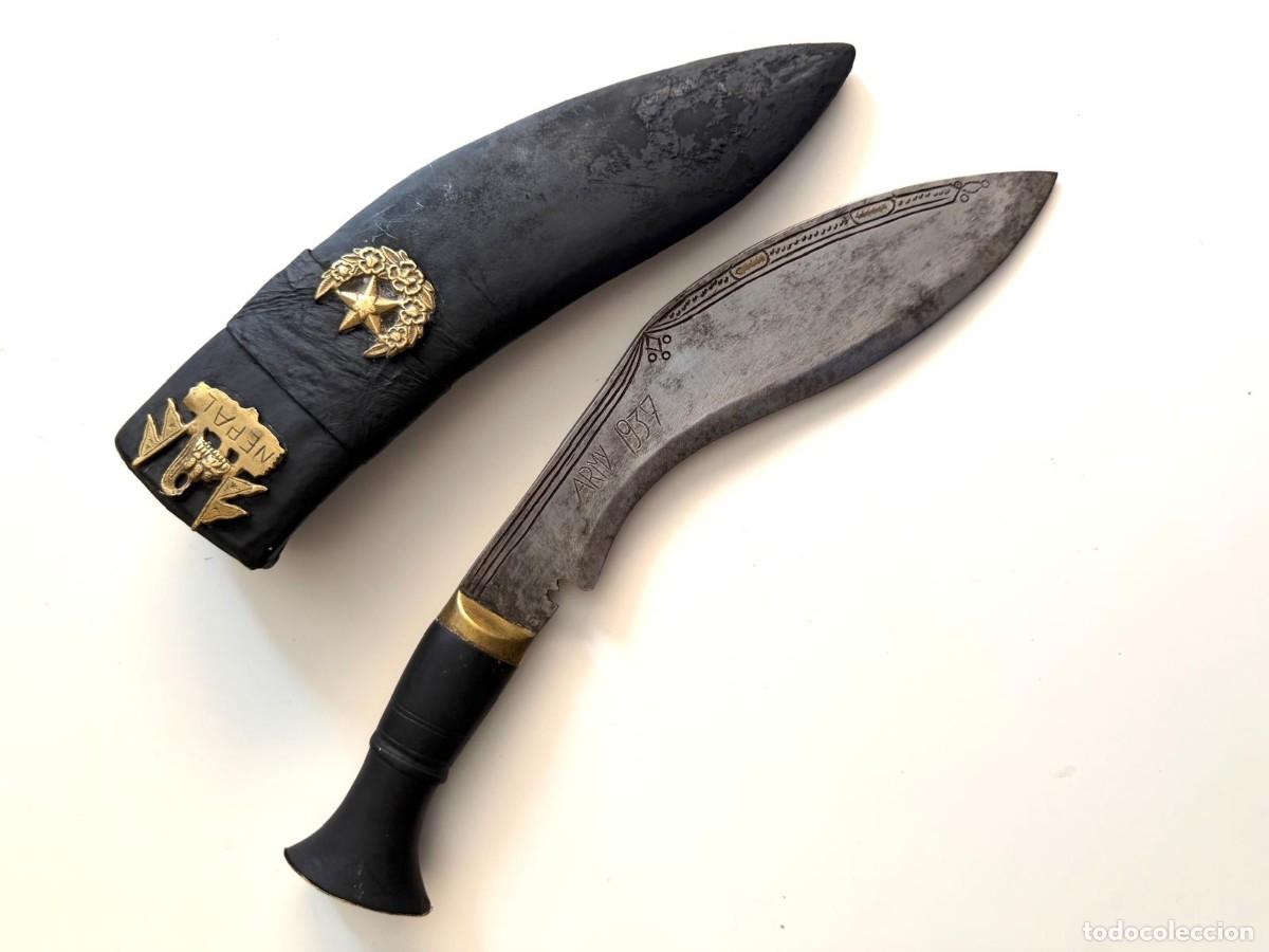 Militaria: Kukri Regimiento Gurkha , Nepal ANTIGUO CUCHILLO MILITAR, con marcajes