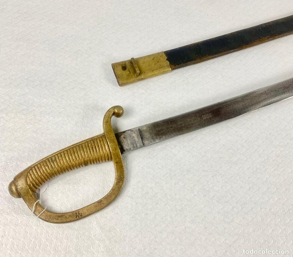 Militaria: SABLE BRIQUET ESPA&Ntilde;A SARGENTOS DE A PIE ARTILLER&Iacute;A F&Aacute;BRICA DE TOLEDO 1885 COMPLETO CON SU VAINA Y EN