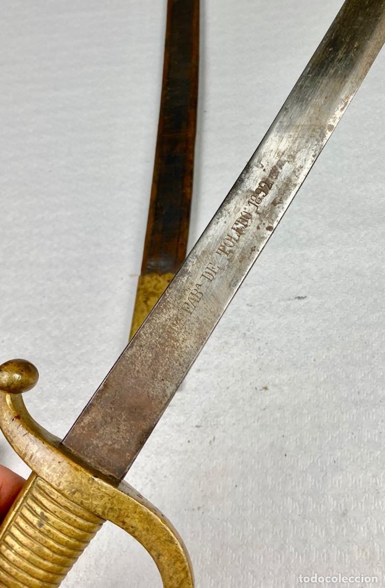 Militaria: SABLE BRIQUET ESPA&Ntilde;A SARGENTOS DE A PIE ARTILLER&Iacute;A F&Aacute;BRICA DE TOLEDO 1892 COMPLETO CON SU VAINA Y EN