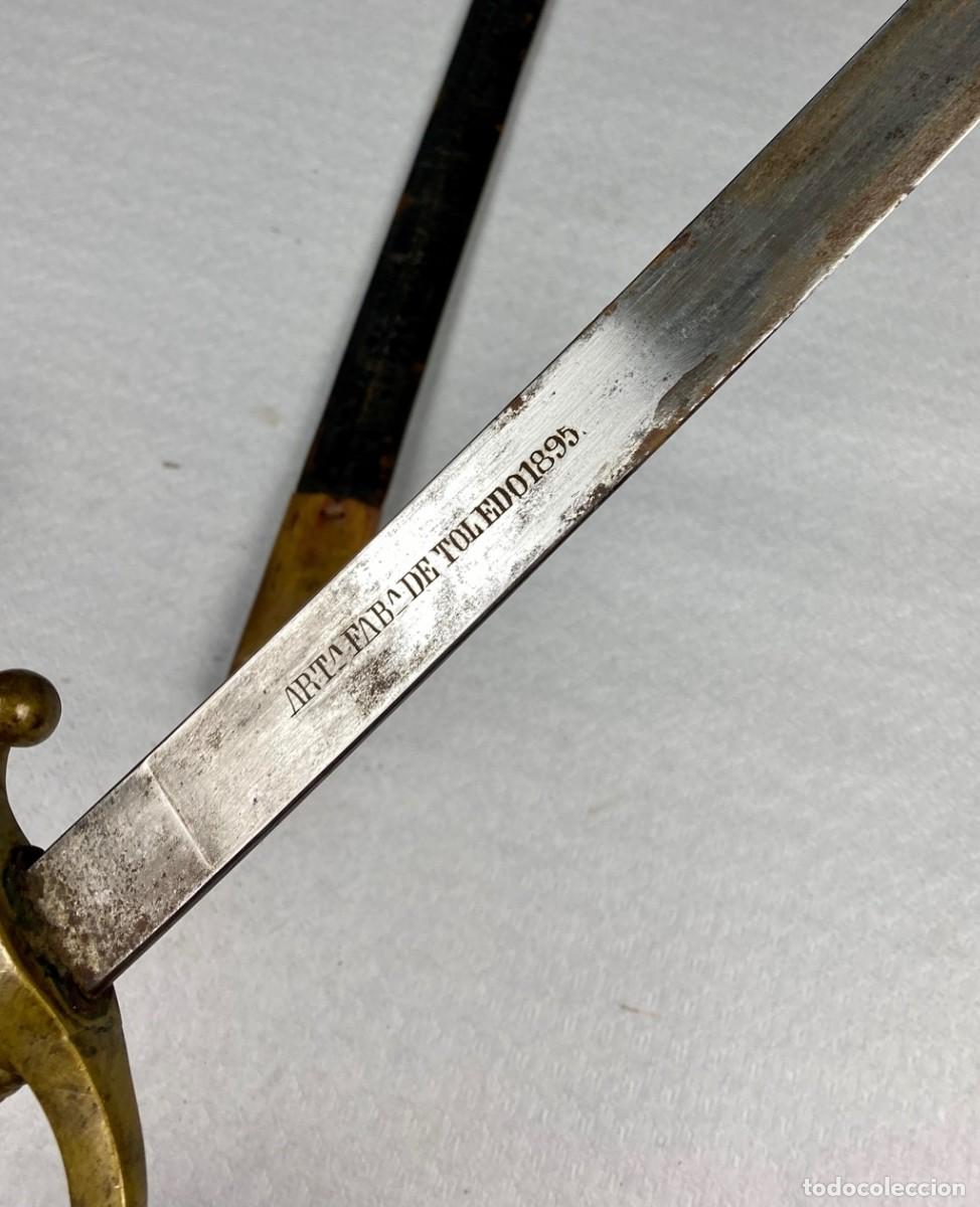Militaria: SABLE BRIQUET ESPA&Ntilde;A SARGENTOS DE A PIE ARTILLER&Iacute;A F&Aacute;BRICA DE TOLEDO 1895 COMPLETO CON SU VAINA Y EN