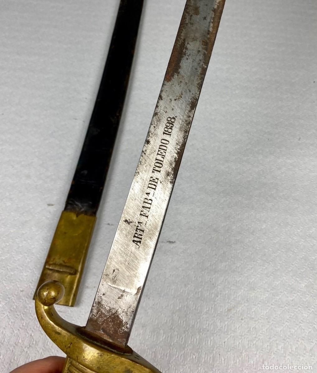 Militaria: SABLE BRIQUET ESPA&Ntilde;A SARGENTOS DE A PIE ARTILLER&Iacute;A F&Aacute;BRICA DE TOLEDO 1898 COMPLETO CON SU VAINA Y EN