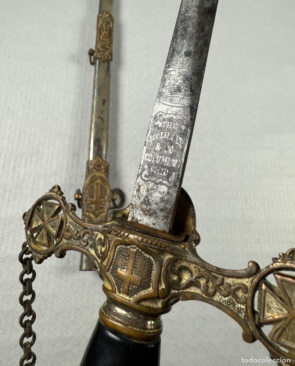 Militaria: Espada Mas&oacute;nica de manufactura USA The Mc Lilley&Co Columbus Ohio numerada 16