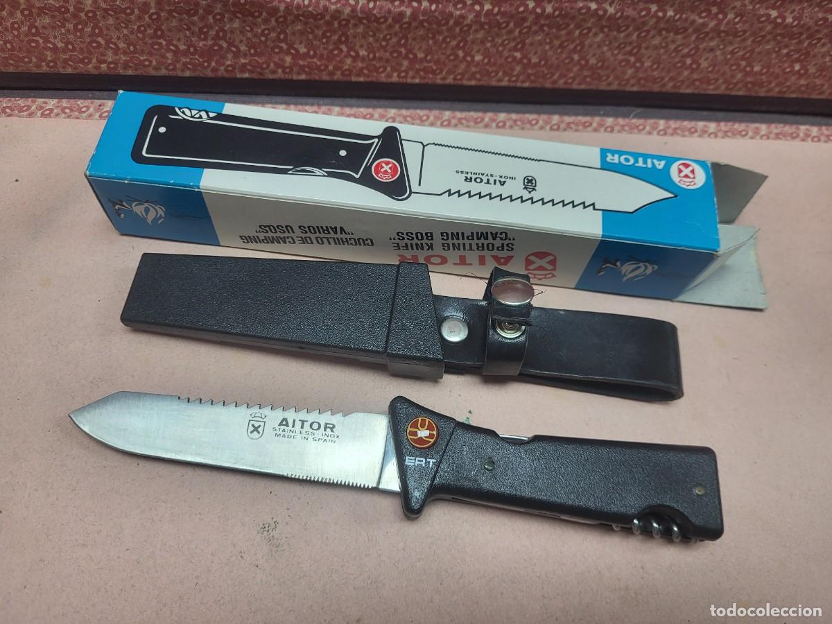 Militaria: ANTIGUO CUCHILLO CAMPING NAVAJA MULTIUSOS AITOR ERT