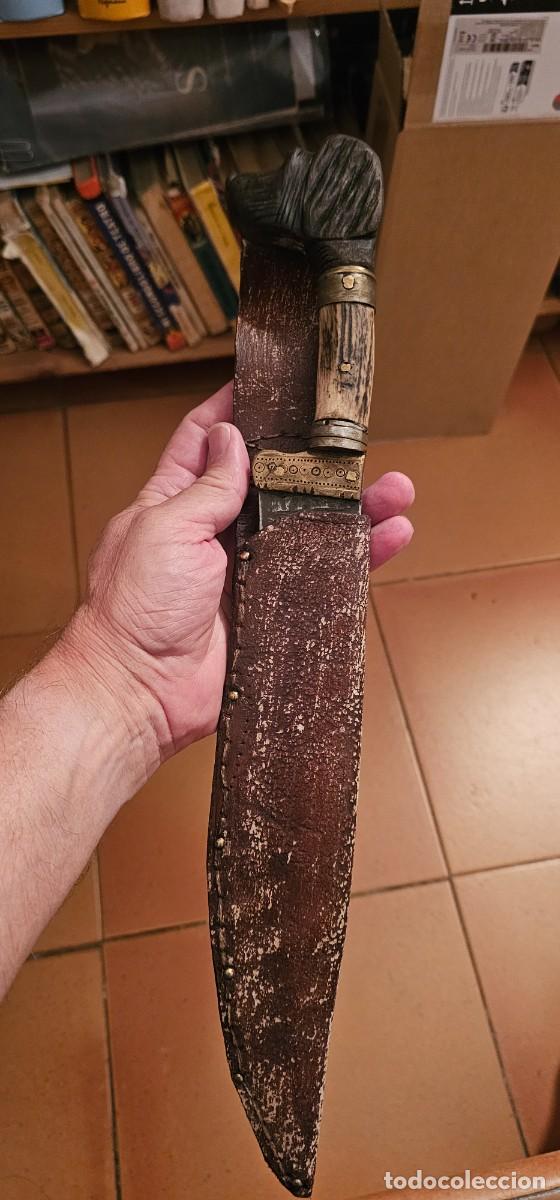 Militaria: Gran machete de caza espa&ntilde;ol antiguo siglo XIX