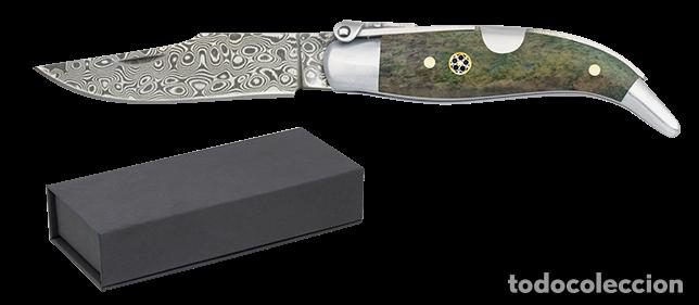 Militaria: NAVAJA N&ordm;00 TEJA hueso verde. damasco 6.5 CM 01180