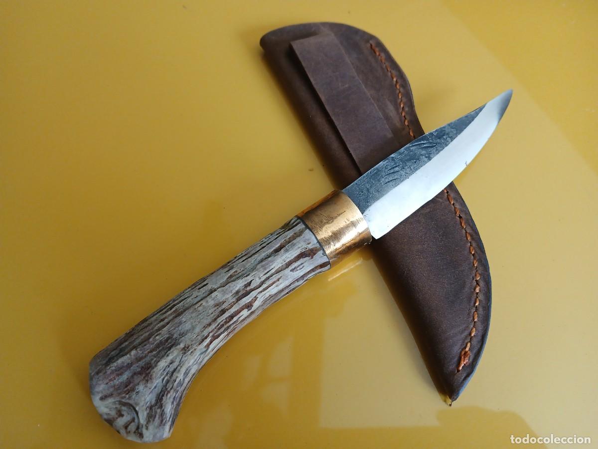 Militaria: Cuchillo artesano ZULOKNIVES puukko caza militar setas monte bushcraft funda cuero navaja
