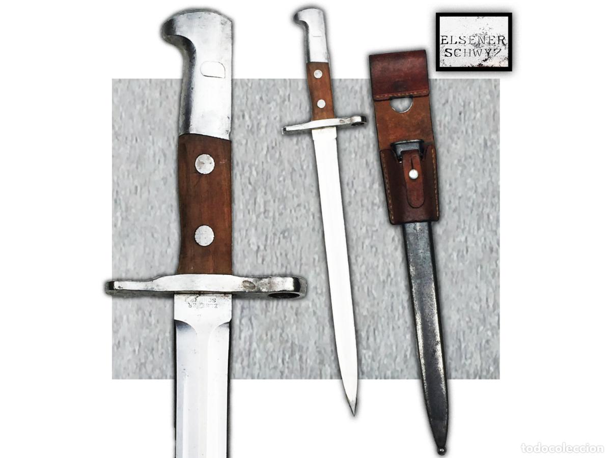 Militaria: RARE BAIONNETTE SUISSE M1906 ELSENER SCHWYZ XX ORIGINAL