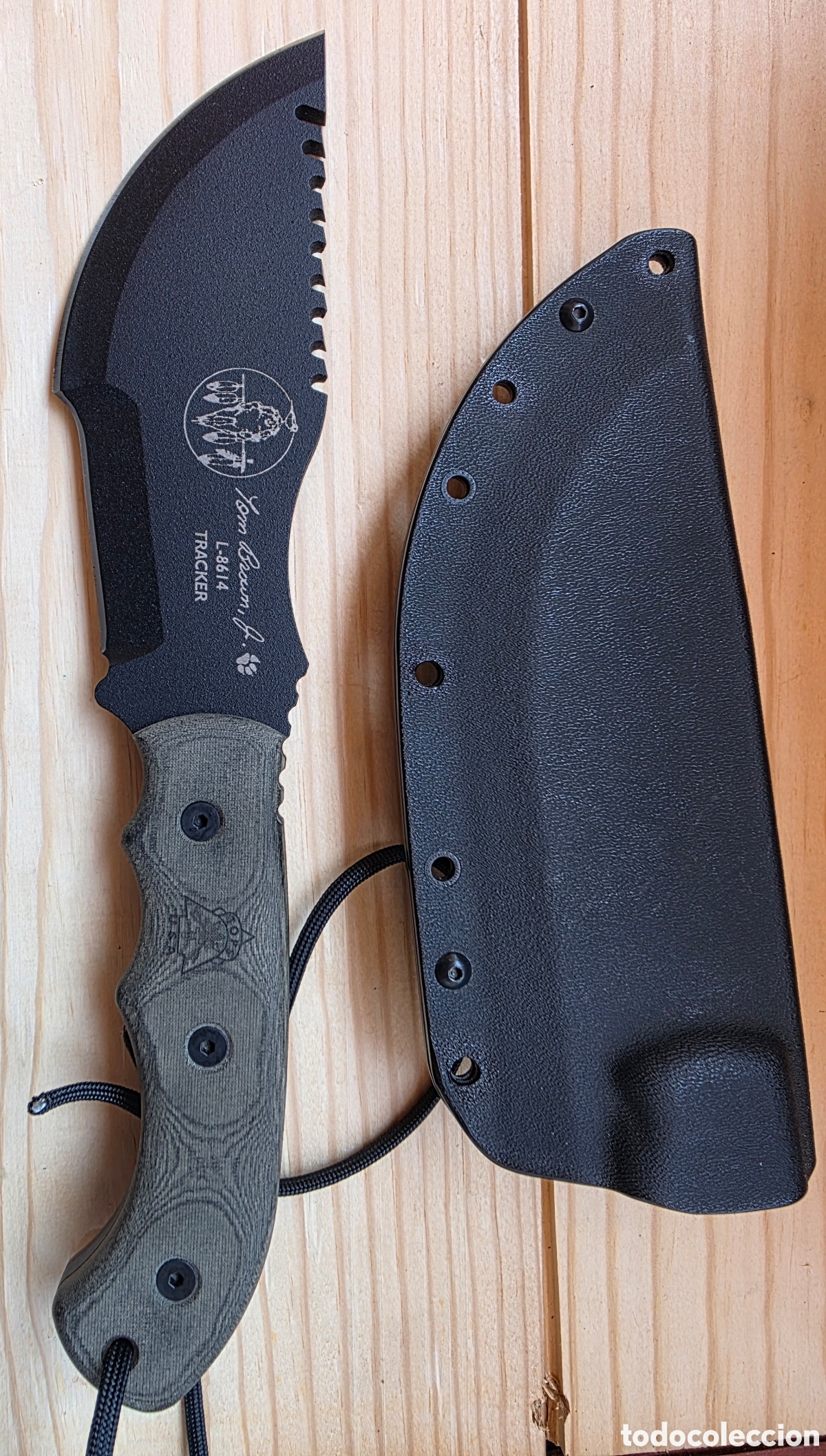 Militaria: Tracker Tops Knives Tom Brown, L-8614 &ndash; Original USA &ndash; Acero 1095 &ndash; Funda Kydex