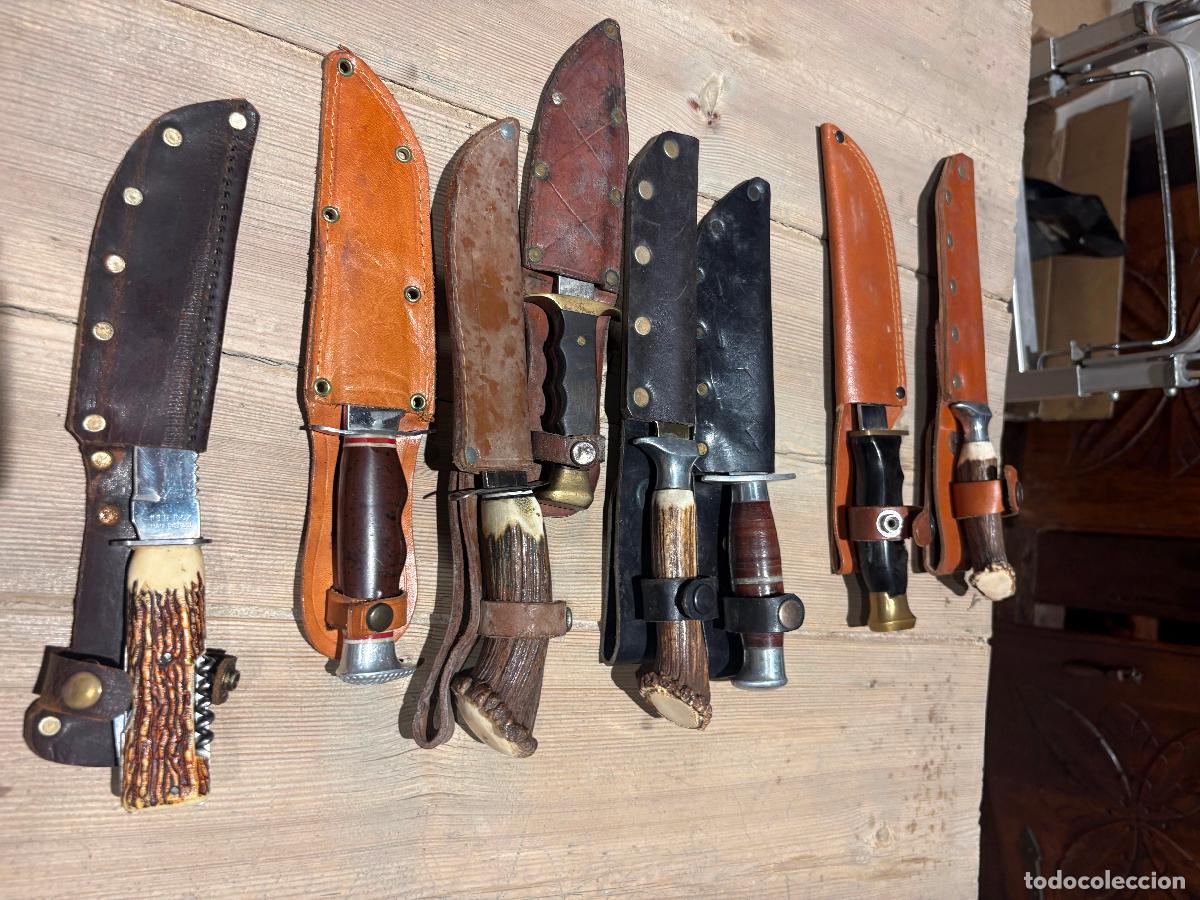 Militaria: Lote de cuchillos de caza muela comando Albacete terminados en asta