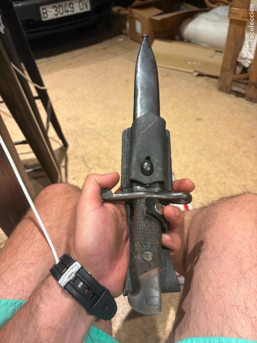 Militaria: Cuchillo sellado Toledo bayoneta antigua