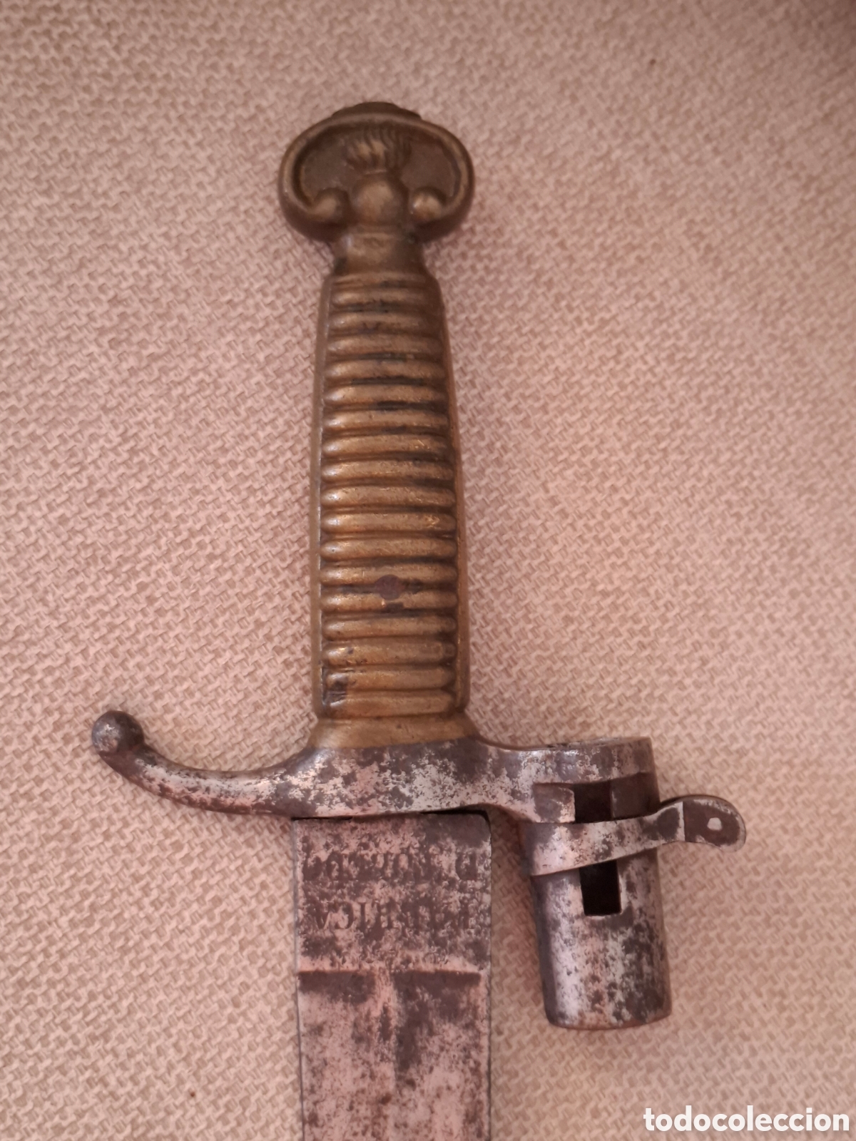 Militaria: EJERCITO ESPA&Ntilde;OL ANTIGUO Y GRAN MACHETE BAYONETA MODELO 1858 UTILIZADO EN GUERRA CARLISTAS Y CUBA