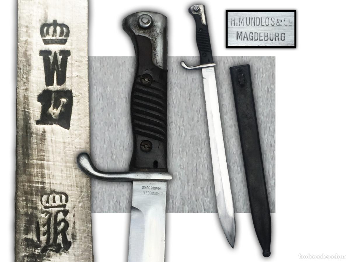 Militaria: RARISSIME & SUPERBE GLAIVE / BAIONNETTE ALLEMANDE, PRUSSIENNE, H.MUNDLOS & C&deg;, WW1, ORIGINAL